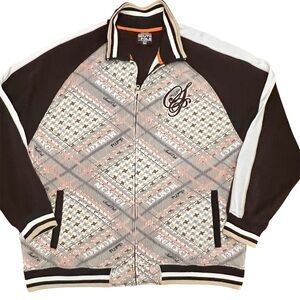 South Pole Varsity Track Jacket Full Zip Brown Logo Men’s 2XL Vintage Y2K Hiphop